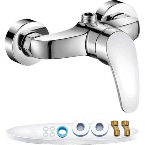 Mitigeur pour chauffe-eau, robinet de salle de bain G1/2, robinet mélangeur G1/2, vanne de régulation de température pour salle de bain, débit d'eau réglable (1/5)