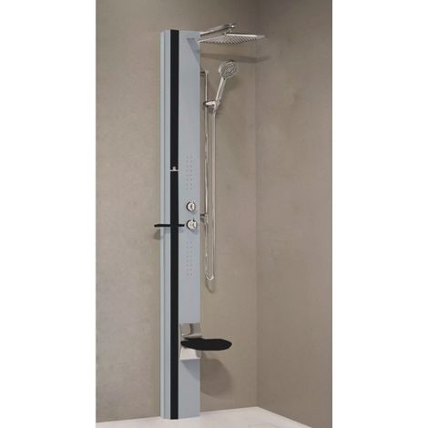 Colonne de douche hydromassante NOVELLINI LINE 1 argent 215 cm-Gris-Gris-- (1/3)