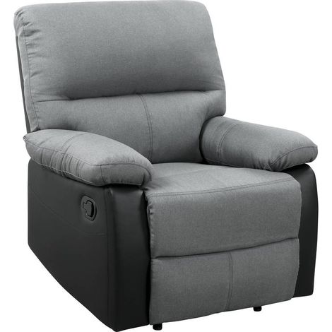 Sillón reclinable Lincoln - Negro/gris oscuro