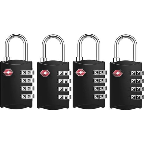 Cadenas à combinaison TSA 4 chiffres pour valise, sac à dos, sac, casier (lot de 2)