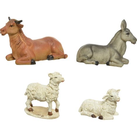 Animali per la natività, decorazione per presepe da 7 cm, 4 pezzi