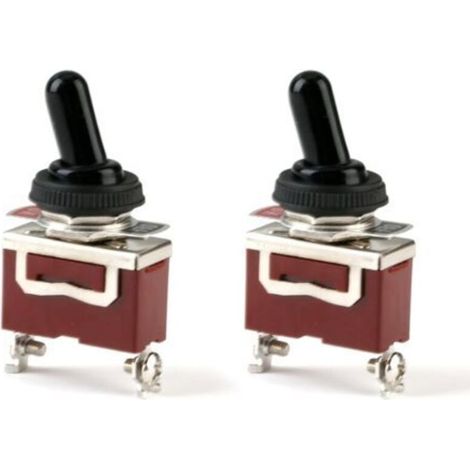 2 Pièces Interrupteur à Levier Marin Étanche, Interrupteur 12v Precable, Interrupteur Miniature, 12V DC 30A 2 Broches ON/OFF SPST avec Capuchon Étanche pour Voiture, Camion, Bateau (1/5)
