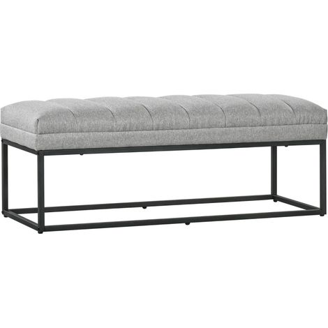 Banc design Zelia bout de lit banc d’entrée gris clair (1/5)