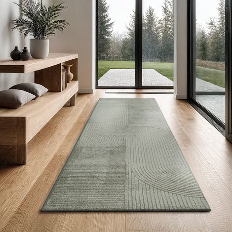 Everest tapis salon chambre court poil 3d doux vert