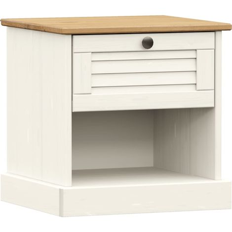 Mesita de noche VIGO madera maciza de pino blanco 42x35x42 cm vidaXL (1/5)