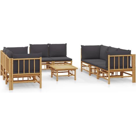 Maison Exclusive - 9-tlg. Garten-Lounge-Set mit Dunkelgrauen Kiss