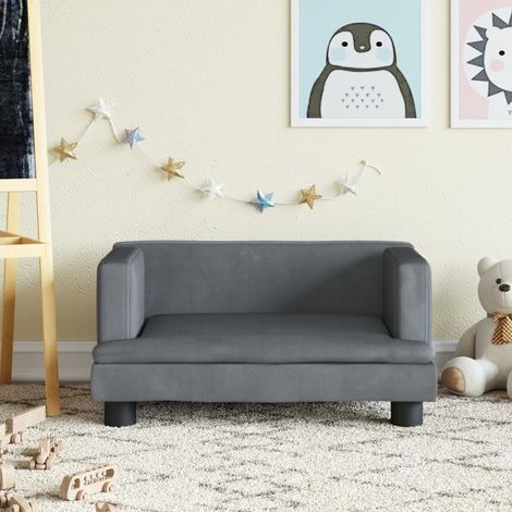 Canapé pour enfants Canapé Sofa scandinave gris foncé 60x40x30 cm velours 19816 (1/5)