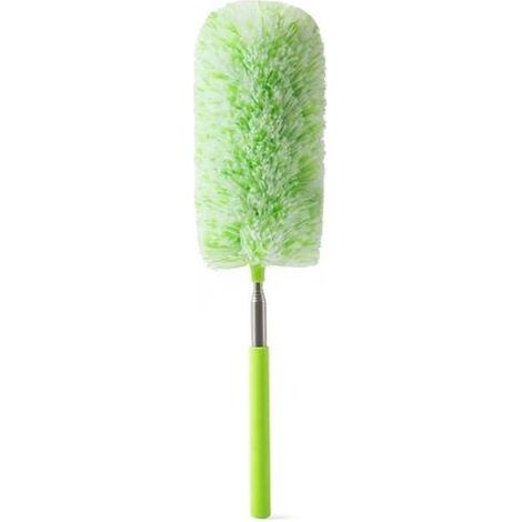 Plumeau Télescopique 80 cm de Long, Plumeau Microfibre avec Poignée en Acier Inoxydable, Vert (1/5)
