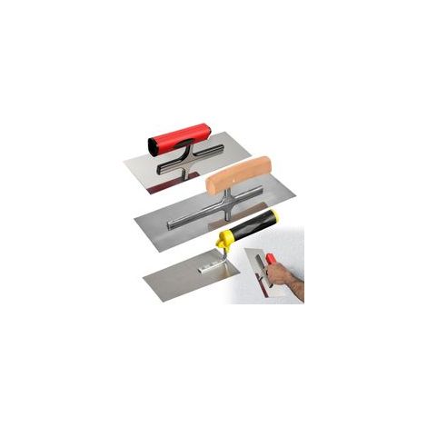 Lot de 3 truelles de lissage professionnelles en acier inoxydable - Avec truelle de nettoyage - Truelle de maçon en acier inoxydable - Avec poignée souple - Outil de stuckateur - Avec poignée