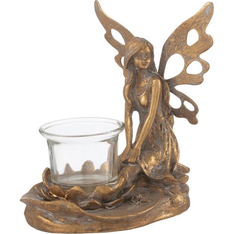Bougeoir Déco en Métal "Vidia" 16cm Or (1/5)