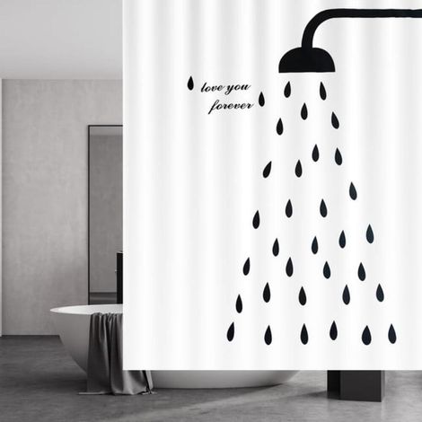 Duschvorhang 180 x 200 cm, schnelltrocknend, schimmelresistent, wasserdicht und waschbar, Badezimmeraccessoire (1/4)
