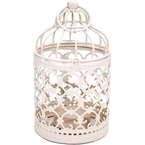 1 Bougeoir, métal ajouré forme cage à oiseaux, design rustique, intérieur extérieur, décoration table mariage (1/5)