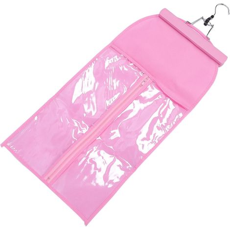 Ensemble de Sacs de Protection – Rangement en PVC Transparent pour Perruques et Postiches avec Cintre – Lot de 5 (PINK) (1/5)