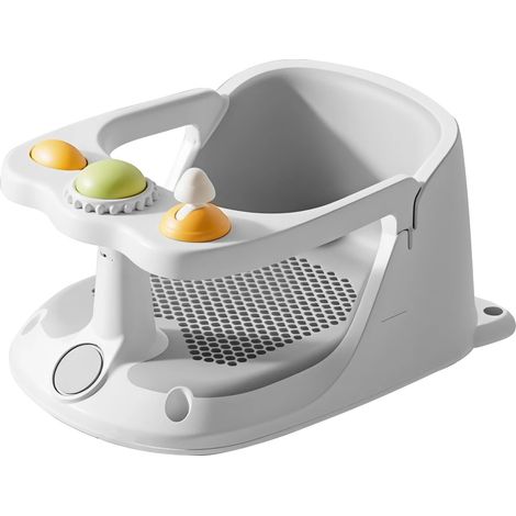 Siège de bain pour bébé, ventouses antidérapantes, maille respirante, GRIS (1/2)