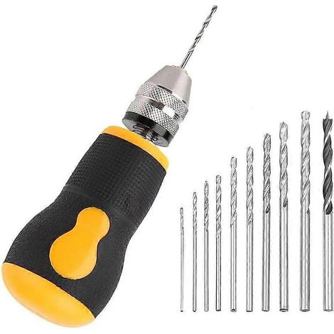 Perceuse manuelle Mini perceuse à main Outil portable Ensemble d'outils Petite perceuse à main-- (1/5)