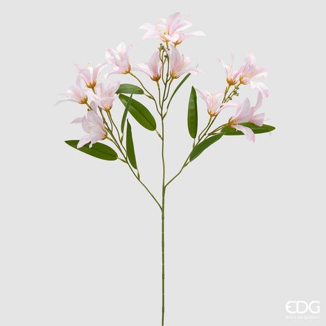 EDG Enzo De Gasperi Ramo Giglio Artificiale H 67 Cm Bianco Rosa