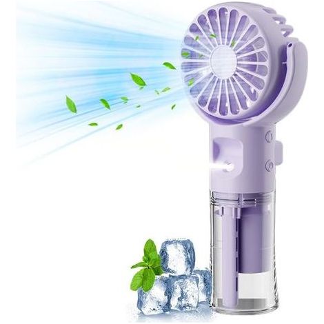 Portatile palmare spruzzo d'acqua fan, mini ventilatore piccolo ventilatore USB, batteria ricaricabile, tasca ventilatore, palmare fan, acqua nebulizzata ventilatore, adatto per i viaggi, l'ufficio, l (1/5)