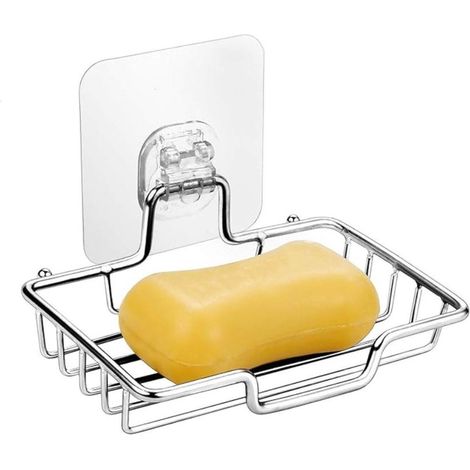 Porte-savon suspendu en acier inoxydable - Étagère de salle de bain/douche - Installation sans perçage (1/4)