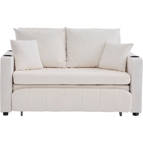 Canapé Multifonctionnel Convertible Chenille Beige 139x73x83 cm ZIPSOFA Canapé (1/5)