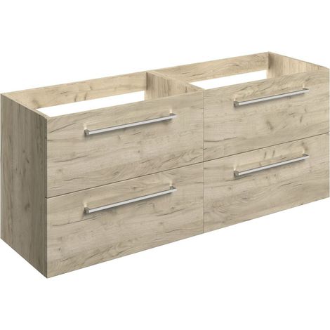 Signature Aalborg Wall Hung 4-Drawer Vanity Unit 1180mm Wide - Oak (1/5)