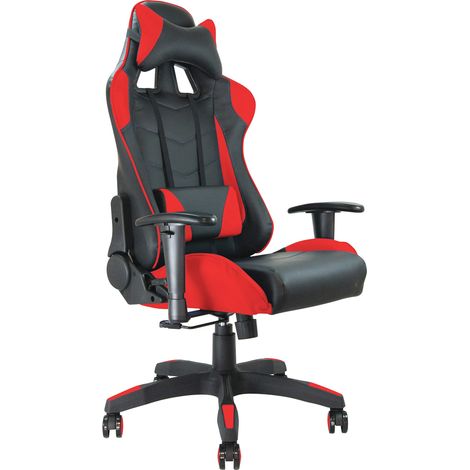 Fauteuil de bureau à siège baquet (noir et rouge) (1/5)