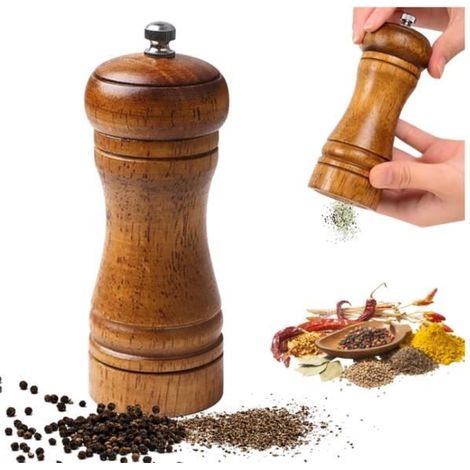 Moulin à Poivre, Réglables Broyeur d'Épices en Céramique, Moulin Sel Poivre Bois, Manuel Moulins à Épices, Moulins à Épices dans (1/4)