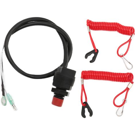 Kit de Cordon D'interrupteur D'arrêt, de Remplacement pour et avec un Matériau ABS PVC Imperméable, Montage Facile sur le Guidon pour une durabilité Maximale, adapté aux Moteurs (1/5)