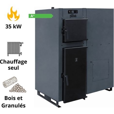 Chaudière mixte bois et pellet BioPellet Combi 35 kW Ferroli