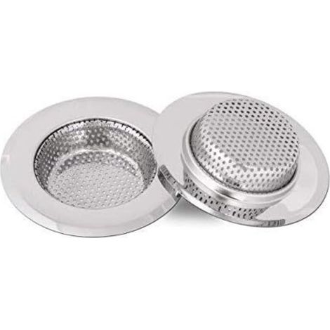 Filtre évier Cuisine, Filtre à évier en acier inoxydable, Grille pour evier cuisine, 18 mm de profondeur, 2 pièces 2,75 Pouces/7cm (Petit)