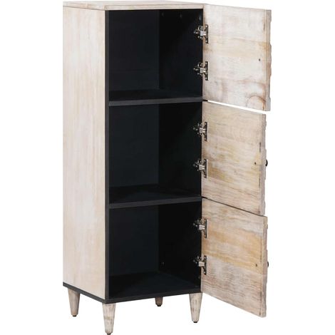 Buffet Haut Blanc 40 x 33,5 x 110 cm Bois de mangue massif