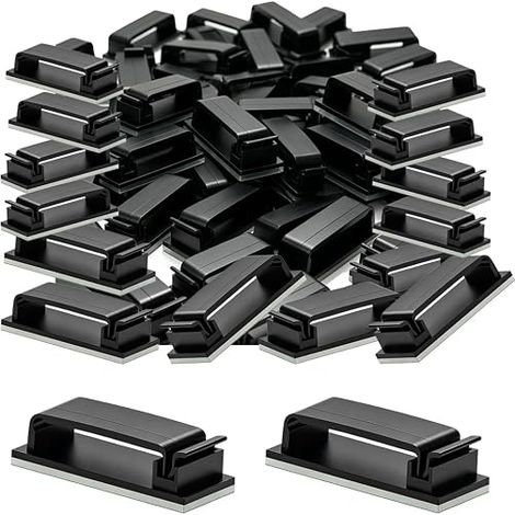 Clips Câble Adhésif Noir Organisateur Management Bureau (1/5)