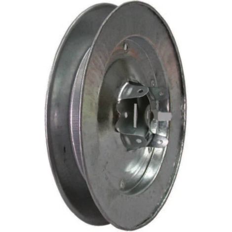 Puleggia con foro cieco realizzata in lamiera zincata per applicazione al rullo in legno 220 mm (1/3)