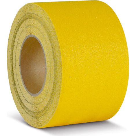 Moravia Revêtement antidérapant jaune, malléable, autocollant, rouleau 100 mm × 18,3 m (1/2)