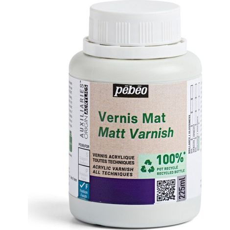Vernis acrylique - Mat - Transparent - Acrylique, aquarelle, huile - Pébéo Origin - 225ml