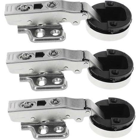 Lot de 3 charnières à amortisseur silencieux pour portes vitrées et placards, fermeture douce (1/5)