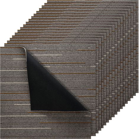 VEVOR Piastrelle per Moquette, 610x610 mm 24 Pezzi, Tappeto Quadrato Modulare, Pavimento Morbido Imbottito per Copertura Senza Cuciture 8,9㎡, per Soggiorno Camera da Letto, Marrone Scuro