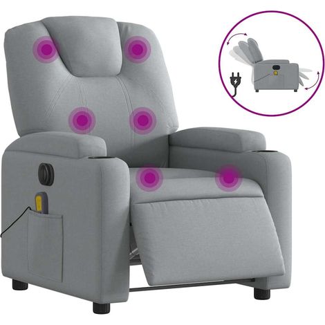 Maison Exclusive - Massagesessel Elektrisch Hellgrau Stoff