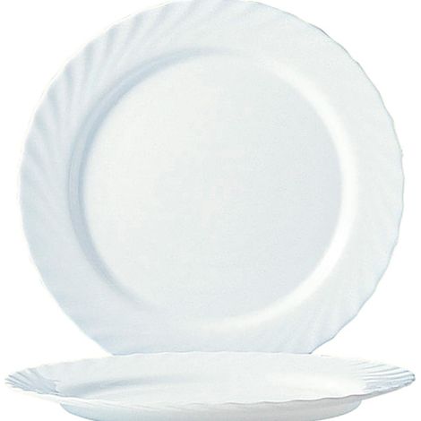 Trianon Uni Lot de 6 assiettes plates en verre opale Blanc 15,5 cm (1/2)