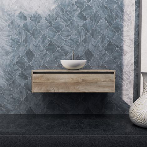 Inda - Mobile bagno L.120 con lavabo in appoggio / Rovere