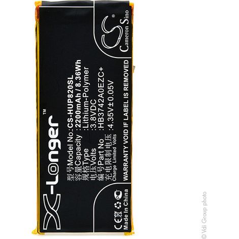 NX - Batterie téléphone, smartphone, GSM pour Huawei 3.8V 2200mAh - HB3742A0EZC+HB3742A (1/3)