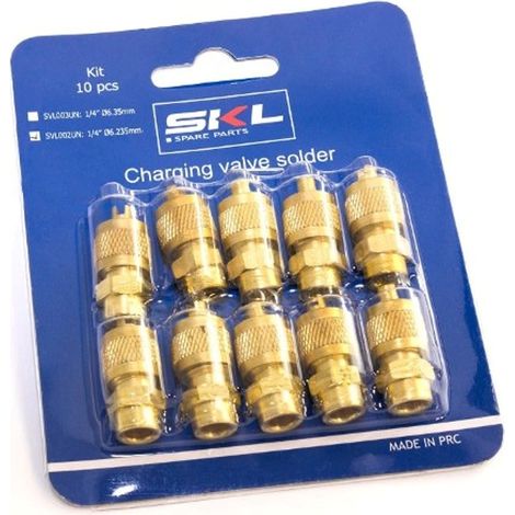 10PZ VALVOLINE CARICA A SALDARE PER FRIGORIFERO 1/4 6,25mm