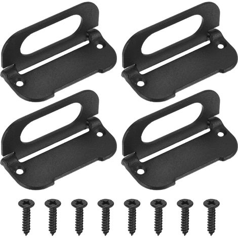 4 Pack Poignée De Tirage Encastrée Flush Invisible Noir Brillant (1/5)