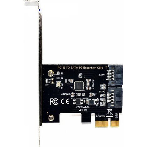 Carte d'extension PCIe vers SATA 3.0 2 ports 6 Gbps pour disque dur SATA PCI-e (compatible Windows 7/8/10 et Linux) (1/4)