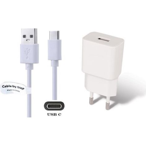 Chargeur 2A + câble USB-C standard de 2 m. Adaptateur de charge universel compatible avec les Samsung Galaxy A33, A52, A53, A6s, A70, A71, A72, A73, A80, A90, C7 Pro, C9 Pro, Galaxy F02s, F12, F13, F2 (1/3)