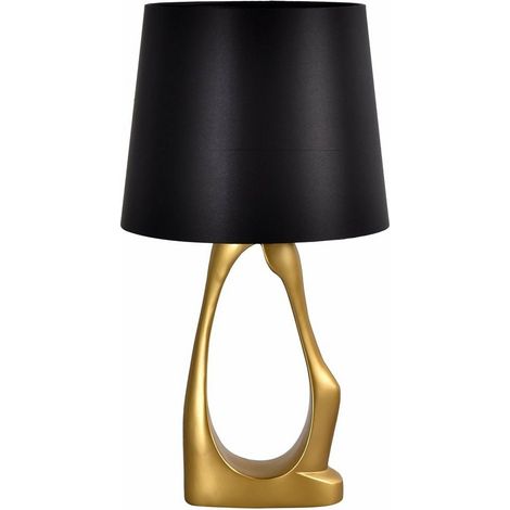 Lampe à Poser Lampe de Table avec Socle Doré et Abat-Jour en Satin E27 - PANGIVO (1/2)
