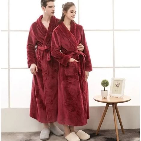 Peignoir de Bain - Unisexe - XL - Coton Bouclette - Rouge - Confort Spa (1/3)
