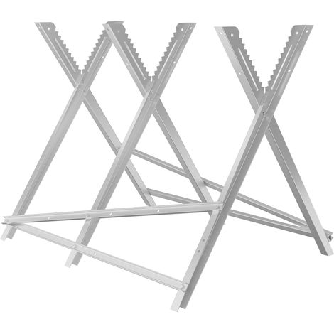 Wiltec Cavalletto taglialegna pieghevole per sega con 3 supporti dentellati per tronchi max 100kg