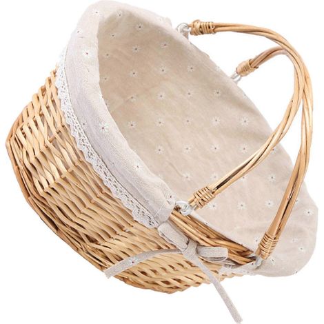 Panier de rangement tressé en osier, style récolte, multifonctionnel, 1 pièce, idéal pour demoiselles d'honneur et petites filles (1/5)