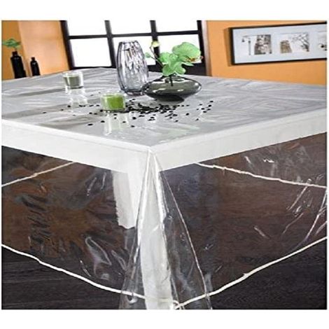 Nappe en plastique ronde 140 cm TRANSLUCIDE UNI, Transparente