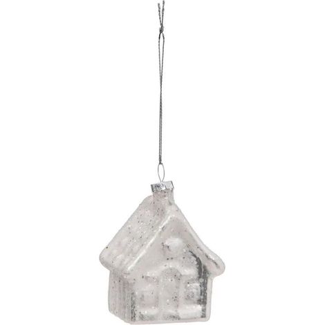 Paris Prix - Sujet De Noël Chalet souffle Polaire 6cm Blanc